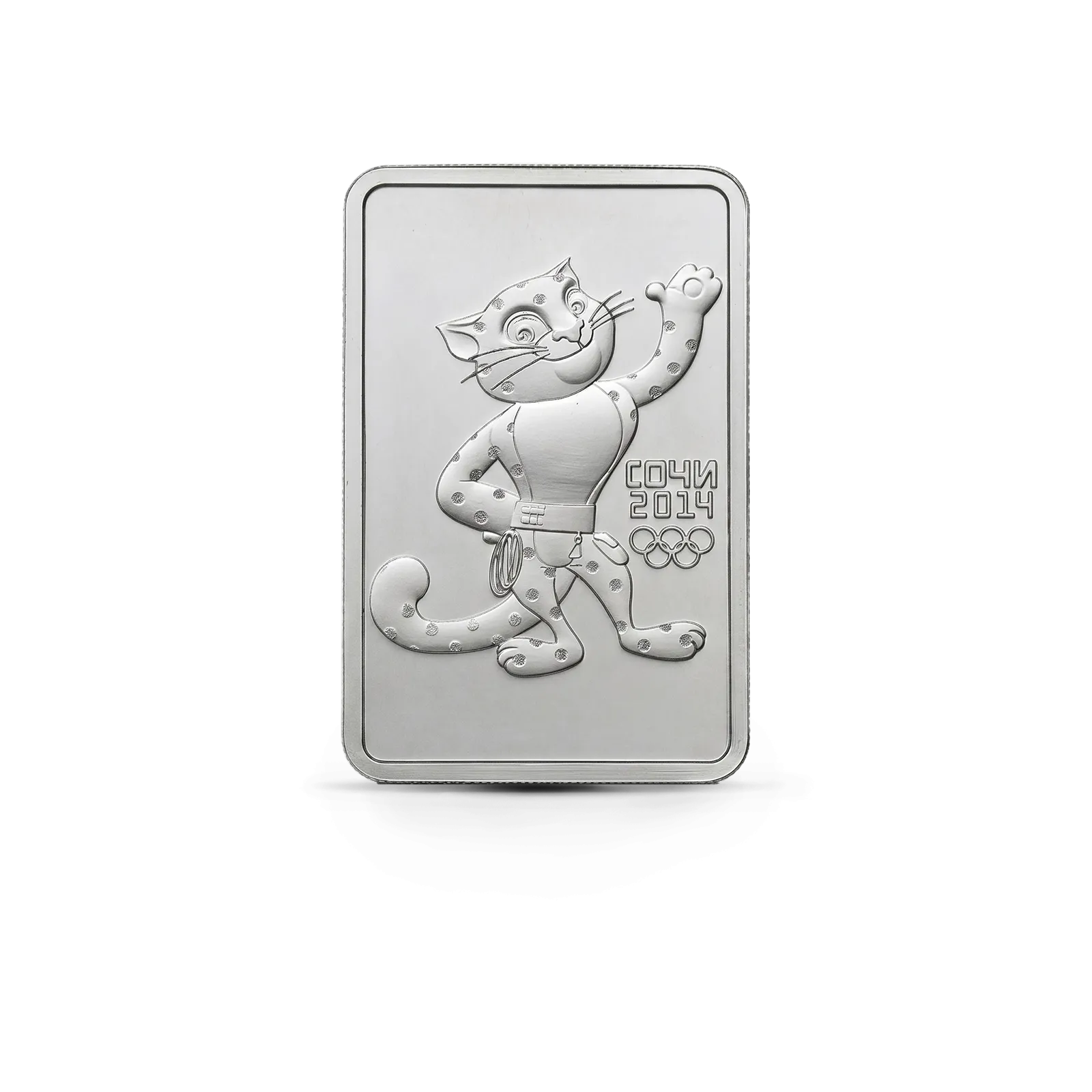 Монета "Символ Олимпиады в Сочи Леопард", ММД, 2011 г., Серебро, 31,1 гр., проба 999, РОССИЯ