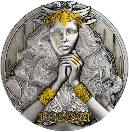 Монета "Фрейя", 2025 г., Серебро, 62,2 гр., проба 999, КАМЕРУН