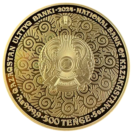 Монета «Небесный волк (proof)», 2024 г., Золото, 155,5 гр., проба 999.9, КАЗАХСТАН