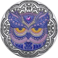 Монета "Сова. Mandala Art", 2020 г., Серебро, 62,2 гр., проба 999, НИУЭ