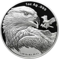 Монета "Золотой орел", 2023 г., Серебро, 31,1 гр., проба 999, САМОА