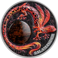 Монета "Саламандра", 2024 г., Серебро, 62,2 гр., проба 999, ГАНА