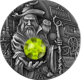 Монета "Волшебник", 2023 г., Серебро, 62,2 гр., проба 999, КАМЕРУН