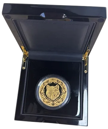 Монета «Небесный волк (proof)», 2024 г., Золото, 155,5 гр., проба 999.9, КАЗАХСТАН