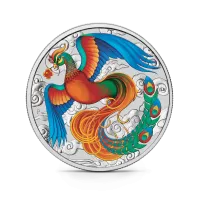 Монета" Феникс (цветная), 2022 г., Серебро, 31,1 гр., проба 999.9, АВСТРАЛИЯ"