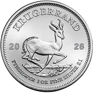 Монета "Крюгерранд", 2026 г., Серебро, 31,1 гр., проба 999, ЮЖНАЯ АФРИКА