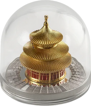 Монета «Храм Небес», 2025 г., Серебро, 93,3 гр., проба 999, САМОА