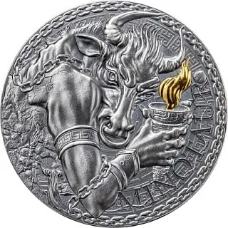 Монета "Минотавр", 2023 г., Серебро, 31,1 гр., проба 999, КАМЕРУН