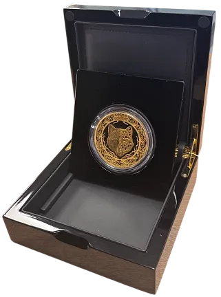 Монета «Небесный волк (proof)», 2024 г., Золото, 155,5 гр., проба 999.9, КАЗАХСТАН