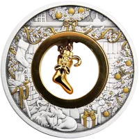 Монета «Ночь перед Рождеством», 2023 г., Серебро, 62,2 гр., проба 9999, ТУВАЛУ