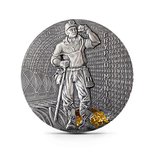 Монета "Крипто-Майнинг", 2021 г., Серебро, 50 гр., проба 999, НИУЭ