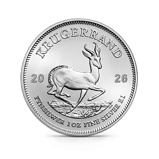 Монета "Крюгерранд", 2026 г., Серебро, 31,1 гр., проба 999, ЮЖНАЯ АФРИКА