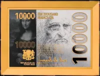 Монета "Мона Лиза. Леонардо да Винчи", 2022 г., Серебро, 62,2 гр., проба 999, ЧАД