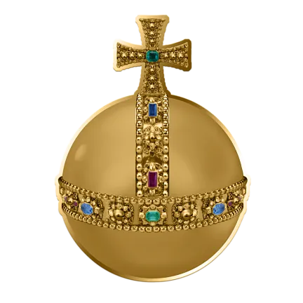 Монета «Королевская держава», 2025 г., Серебро, 1 000 гр., проба 999, САМОА